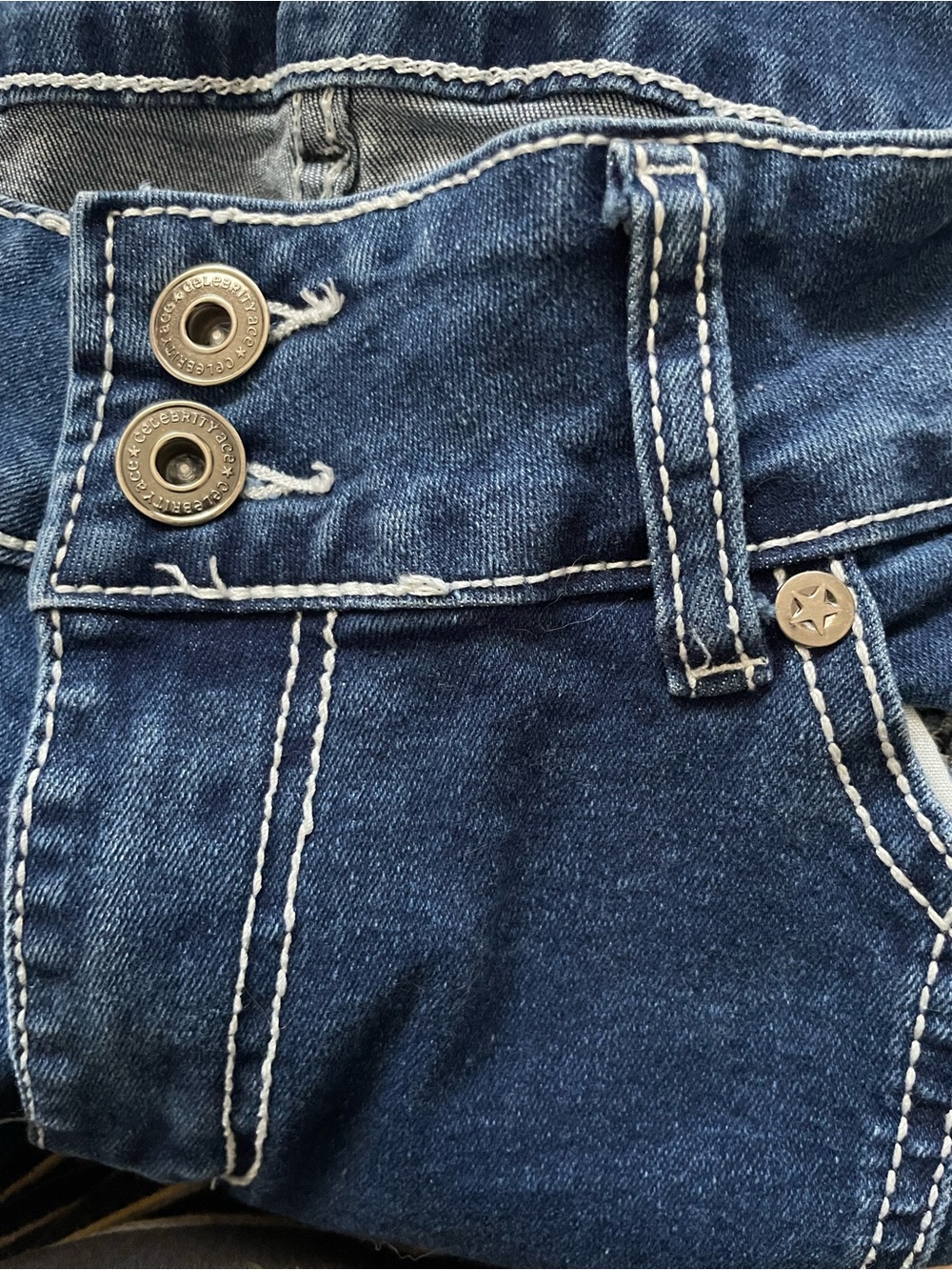 Celebrity Ace Dark Blue High-Rise Straight Flare Jeans - Picture 7 of 9